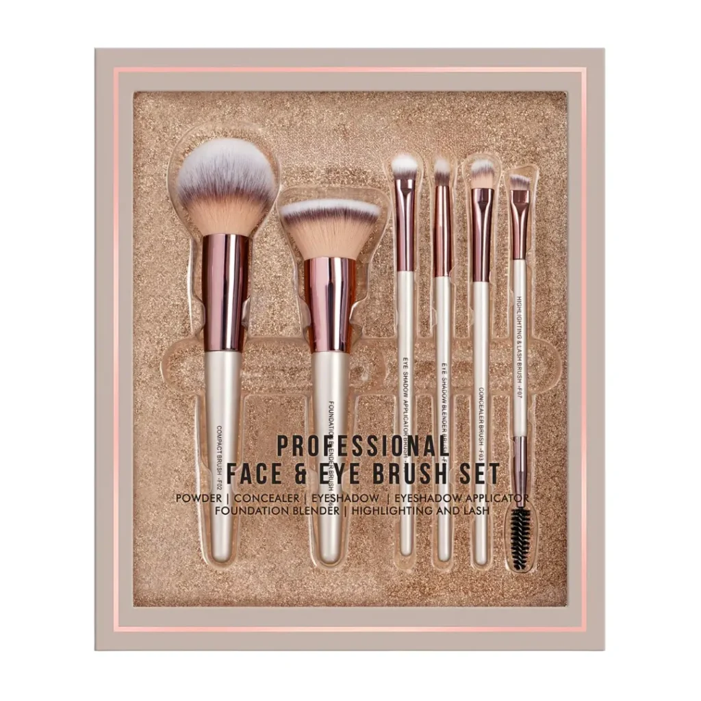 Best Professional Face & Eye Makeup Brush Set of 6 – Synthetic Fibres, Easy Blending for Cream, Liquid & Powder Formulation _ Makeup Accessories Kit
