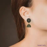 Golden Black Ethnic Jhumka Earrings for Women – Traditional Dull Gold Party Wear Earrings for Saree & Festive Occasions with women