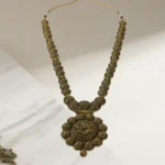 Premium Antique Matte Gold Plated Long Haram Necklace