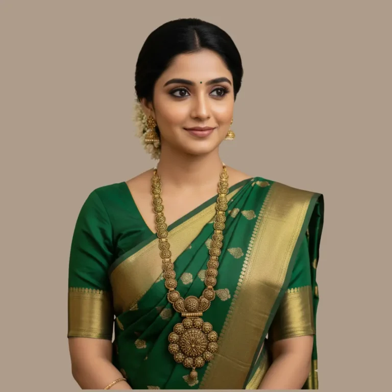 Premium Antique Matte Gold Plated Long Haram Necklace