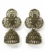 Antique Gold Plated Oxidized Jhumka Earrings with Floral (1