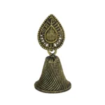 Antique Gold Plated Striped Dome Jhumka Earrings