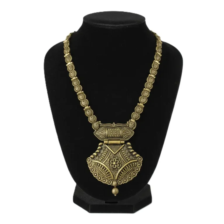 Premium Oxidized Matte Gold Plated Temple Jewellery Necklace