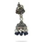 Oxidized Silver Plated Peacock Design Jhumka Earrings